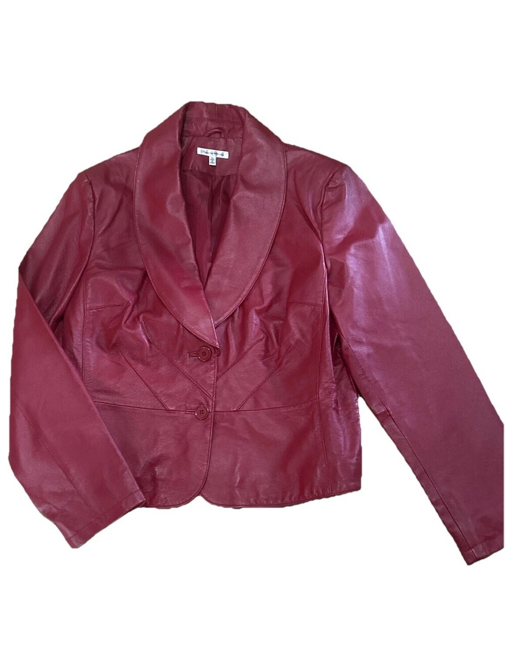 Vintage Yvonne de Marie Size XL Red Leather Jacket Moto Biker 80s